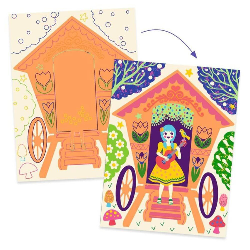 Djeco Wacky Houses Scratch Cards-toys-baby_gifts-Mornington_Peninsula-Australia