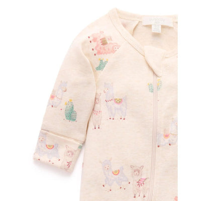 Purebaby Little Llama Zip Growsuit