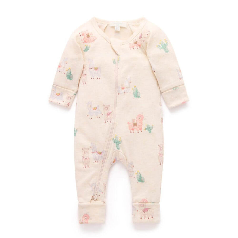 Purebaby Little Llama Zip Growsuit