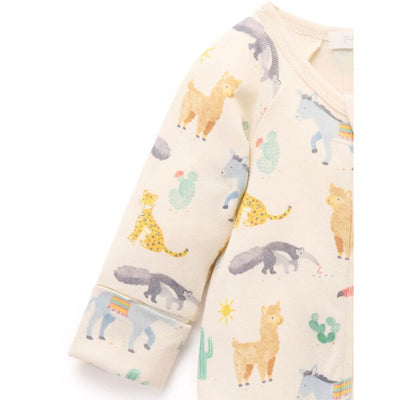 Purebaby Animal Fiesta Zip Growsuit
