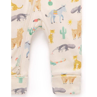 Purebaby Animal Fiesta Zip Growsuit