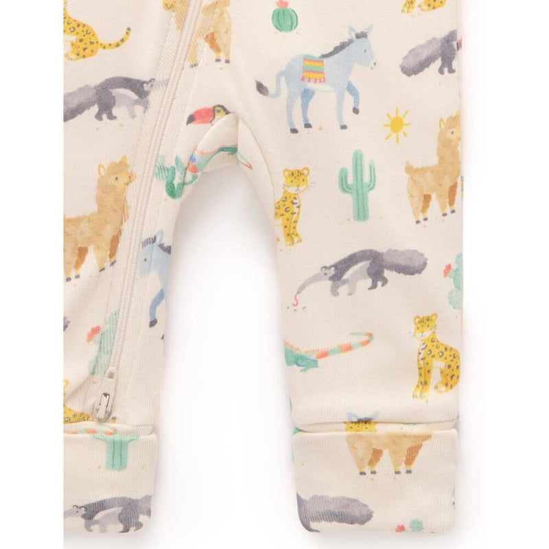 Purebaby Animal Fiesta Zip Growsuit