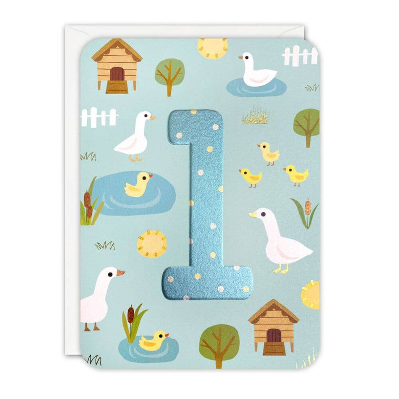 Age 1 - 1st Birthday Card Ducks-baby_gifts-toy_shop-Mornington_Peninsula-Australia