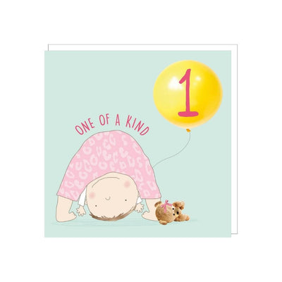 Age 1 - 1 of Kind (Pink) Birthday Card-first_birthday_gifts-baby_gifts-Australia
