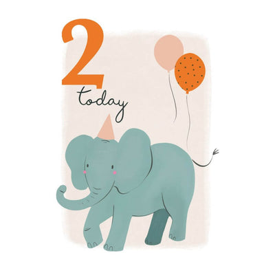 toys-Mornington_Peninsula-baby_gifts-Australia-Age 2 Birthday Card, Elephant