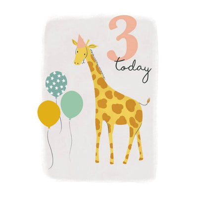 toys-Mornington_Peninsula-baby_gifts-Australia-Age 3 Birthday Card, Giraffe