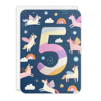 Age 5 Birthday Card, Unicorns-toys-baby_gifts-australia