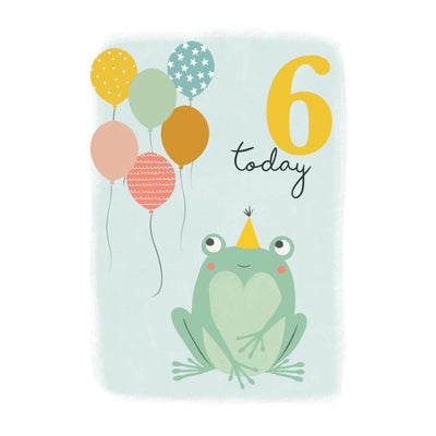 toys-Mornington_Peninsula-baby_gifts-Australia-Age 6 Birthday Card, Frog