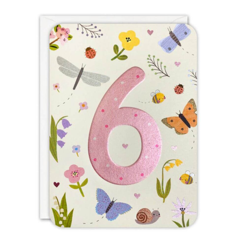 Age 6 Butterflies Birthday Card