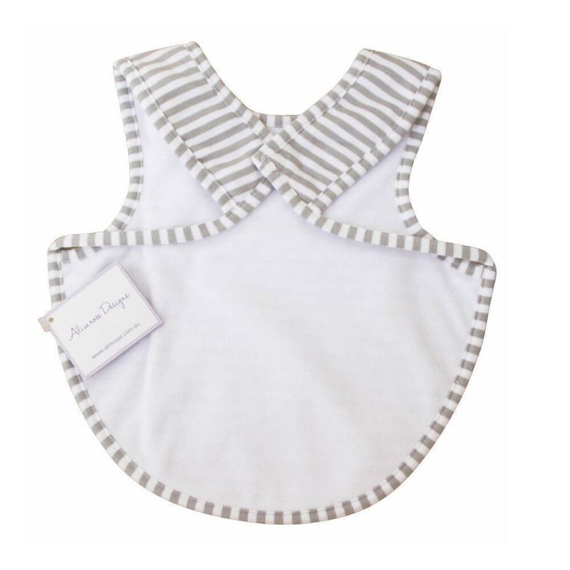 Alimrose Bib with Arm Holes, Grey-baby_gifts-toys-Mornington_Peninsula-Australia