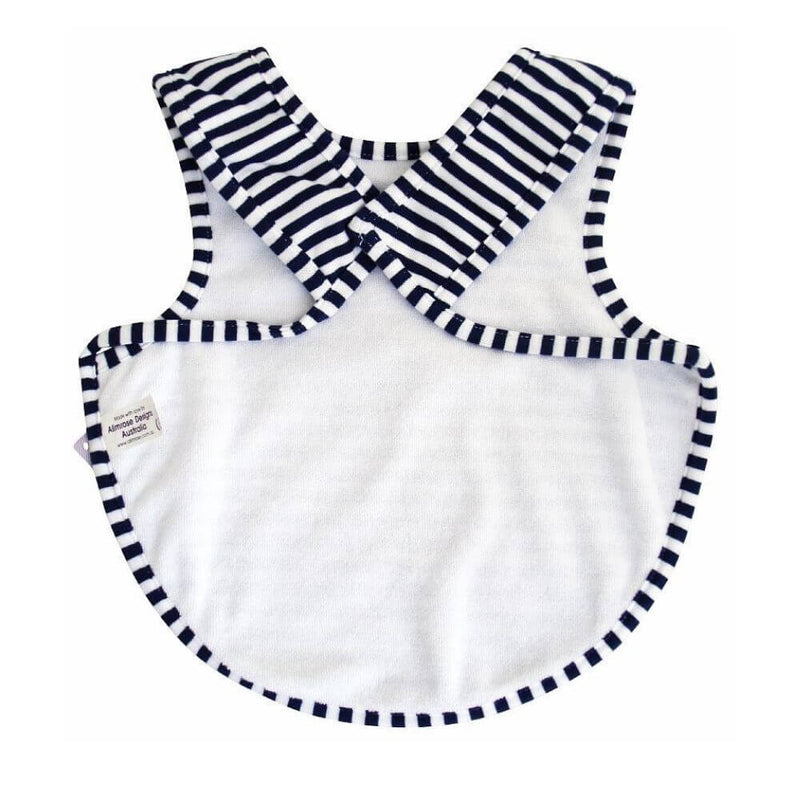 Alimrose Bib with Arm Holes, Navy-baby_gifts-toys-Mornington_Peninsula-Australia