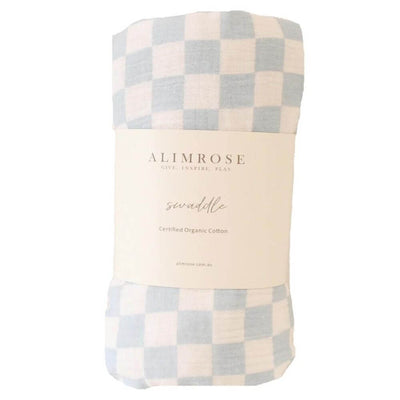 Alimrose Blue Check Muslin Swaddle-toys-baby_gifts-Mornington_Peninsula-Australia