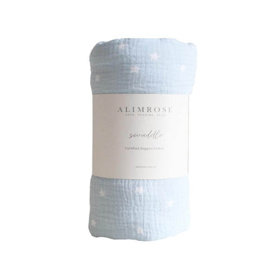 Alimrose Blue Muslin Swaddle Starry Night-baby_gifts_online_australia