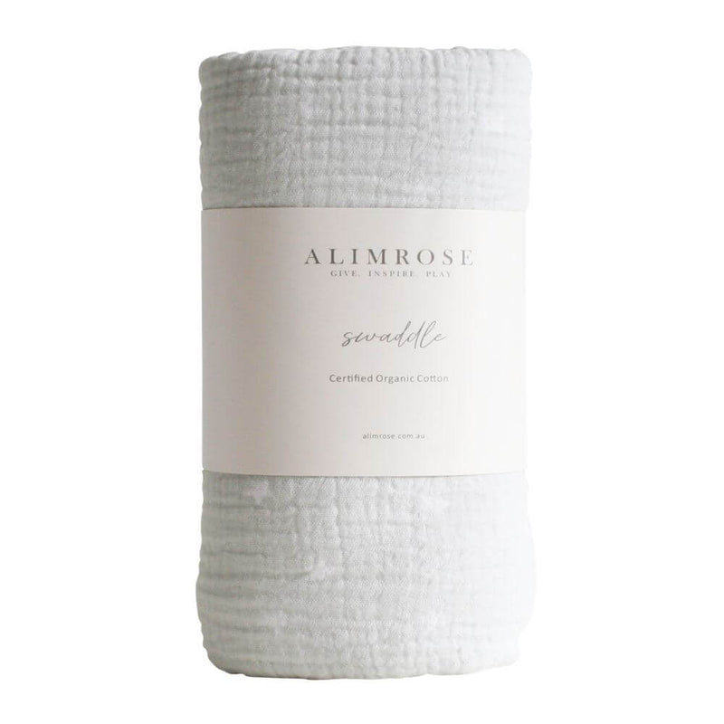 Alimrose Dove Grey Muslin Swaddle Starry Night-baby_gifts_online_australia