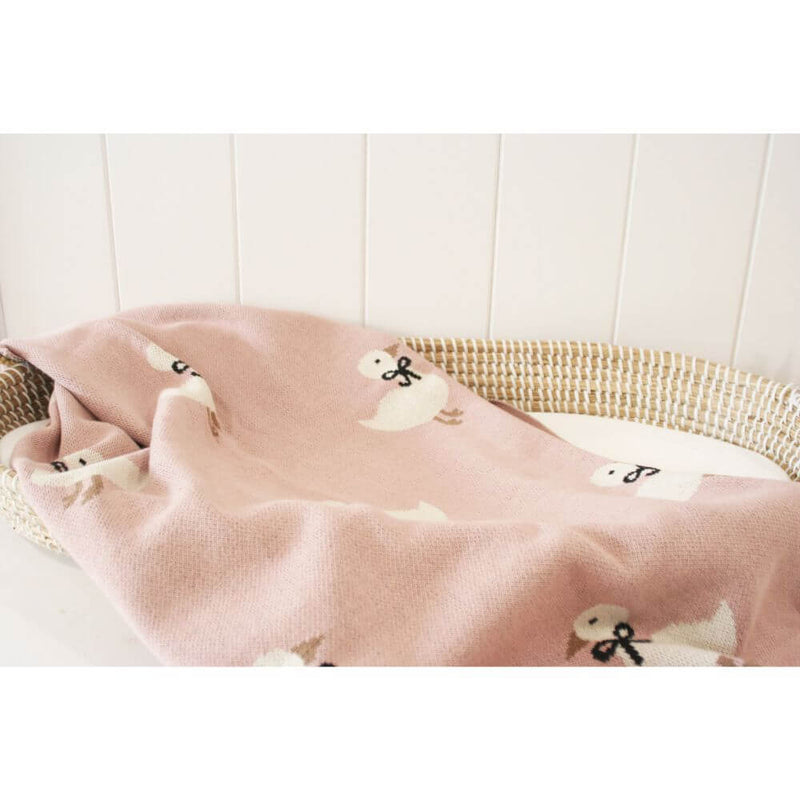 Alimrose Duck Baby Blanket, Petal