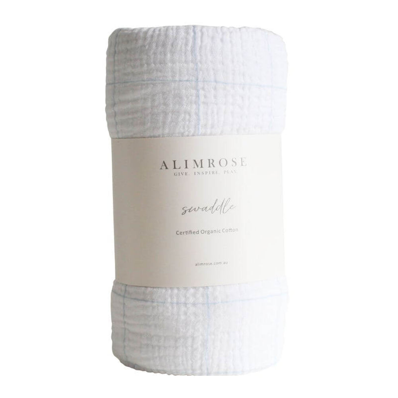 Alimrose Grid Blue Muslin Swaddle-baby_gifts-toy_shop-Mornington_Peninsula-Australia