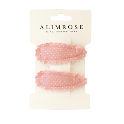 Alimrose Hair Clip Set: Pink White Spot-toys-baby_gifts-Mornington_Peninsula-Australia