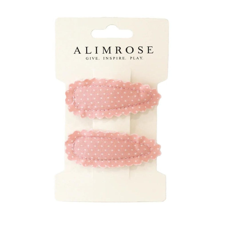 Alimrose Hair Clip Set: Pink White Spot-toys-baby_gifts-Mornington_Peninsula-Australia