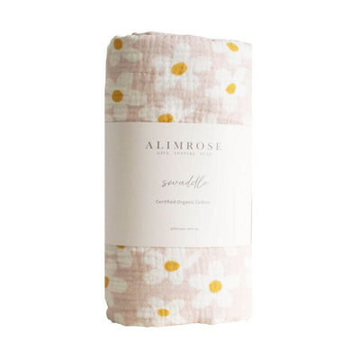 Alimrose Large Daisies Muslin Swaddle-baby_gifts_online_australia
