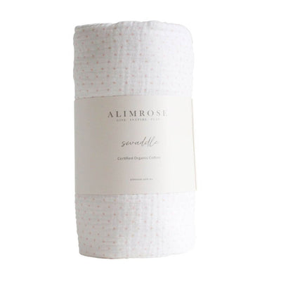 Alimrose Pink Spot Muslin Swaddle-baby_gifts-toy_shop-Mornington_Peninsula-Australia