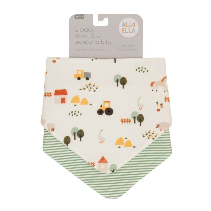 All4Ella Bandana Bib Set, Country Farm-baby_gifts-toy_shop-Mornington_Peninsula-Australia