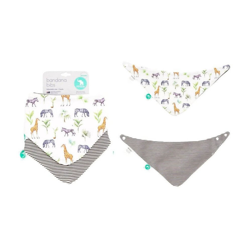 All4Ella Bandana Bib Set, Safari-Baby Clothes & Gifts-Toys-Mornington-Balnarring