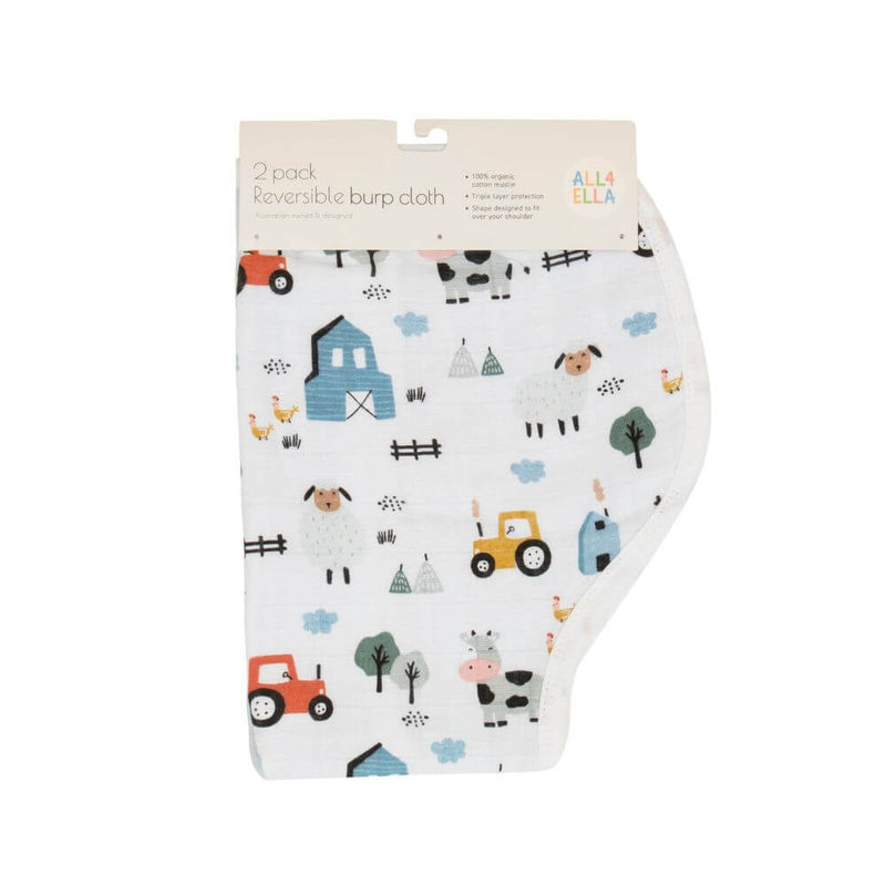 All4Ella Burp Cloth, Barnyard