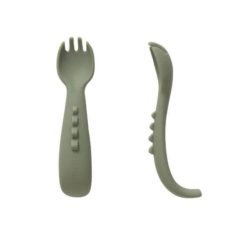 All4Ella Comfy Grip Silicone Forks, Olive-baby_gifts-kids_toys-Mornington_Peninsula-Australia