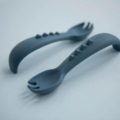 All4Ella Comfy Grip Silicone Forks, Slate Blue-baby_gifts-kids_toys-Mornington_Peninsula-Australia