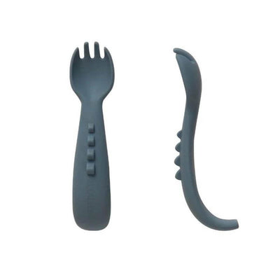 All4Ella Comfy Grip Silicone Forks, Slate Blue-baby_gifts-kids_toys-Mornington_Peninsula-Australia