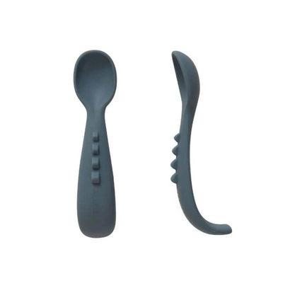 All4Ella Comfy Grip Silicone Spoons, Slate Blue-baby_gifts-kids_toys-Mornington_Peninsula-Australia