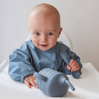 All4Ella Recycled Long Sleeve Bib, Blue-baby_gifts-kids_toys-Mornington_Peninsula-Australia