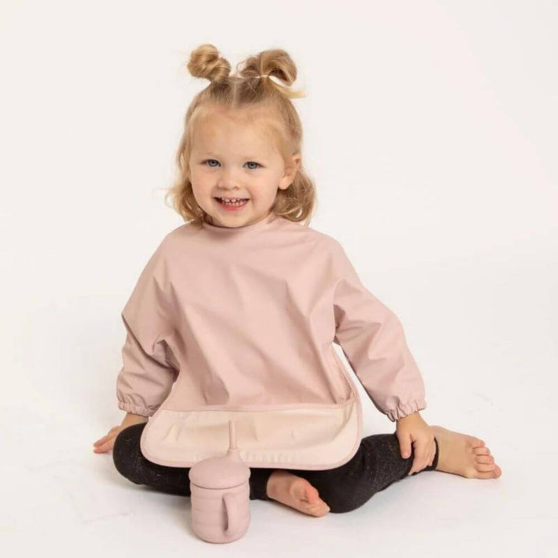 All4Ella Recycled Long Sleeve Bib, Pink-baby_gifts-kids_toys-Mornington_Peninsula-Australia