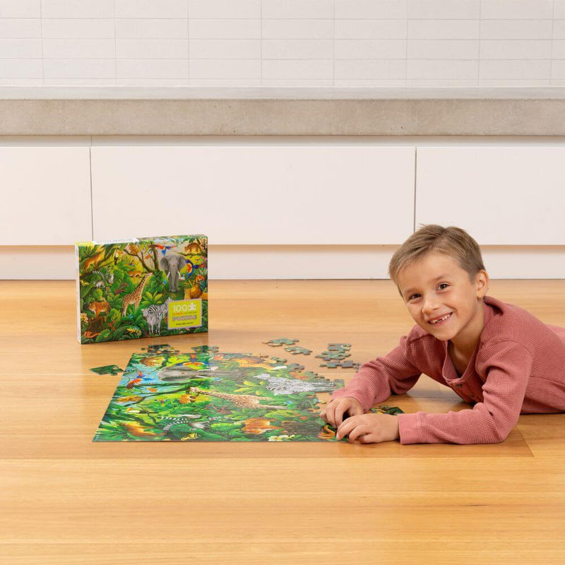 Crocodile Creek Jungle Paradise Holographic Puzzle 100pc-baby_gifts-kids_toys-childrens_books-Mornington_Peninsula