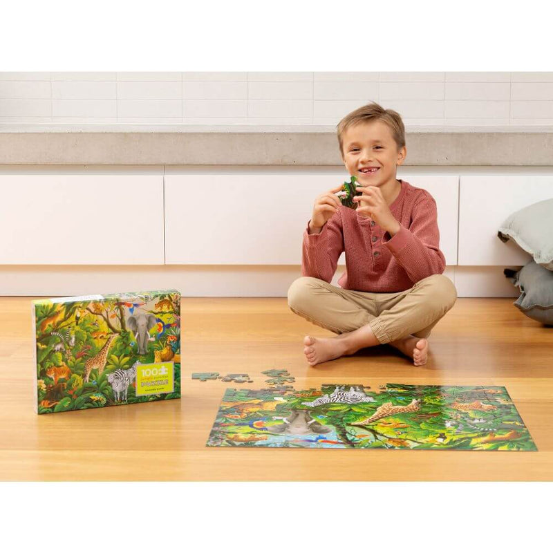 Crocodile Creek Jungle Paradise Holographic Puzzle 100pc-baby_gifts-kids_toys-childrens_books-Mornington_Peninsula