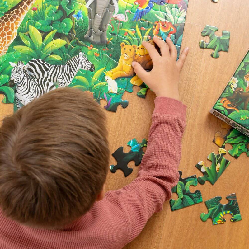 Crocodile Creek Jungle Paradise Holographic Puzzle 100pc-baby_gifts-kids_toys-childrens_books-Mornington_Peninsula