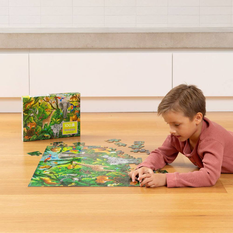 Crocodile Creek Jungle Paradise Holographic Puzzle 100pc-baby_gifts-kids_toys-childrens_books-Mornington_Peninsula