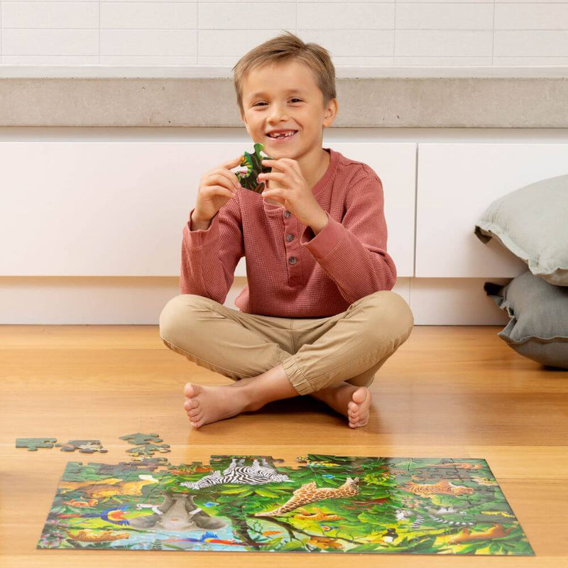 Crocodile Creek Jungle Paradise Holographic Puzzle 100pc-baby_gifts-kids_toys-childrens_books-Mornington_Peninsula