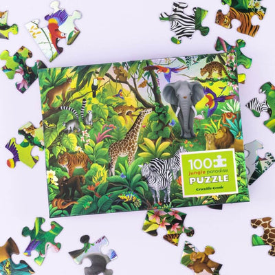 Crocodile Creek Jungle Paradise Holographic Puzzle 100pc-baby_gifts-kids_toys-childrens_books-Mornington_Peninsula