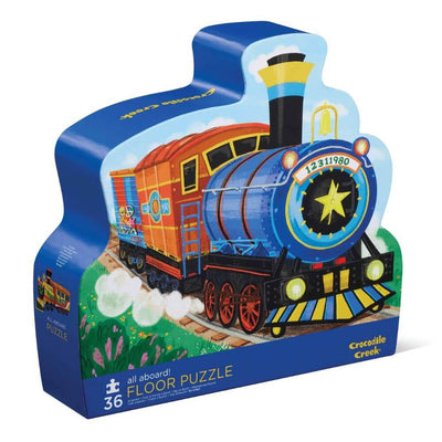 Crocodile Creek Train Floor Puzzle (Foil Stamped) 36pc-baby_clothes-baby_gifts-toys-Mornington_Peninsula-Australia