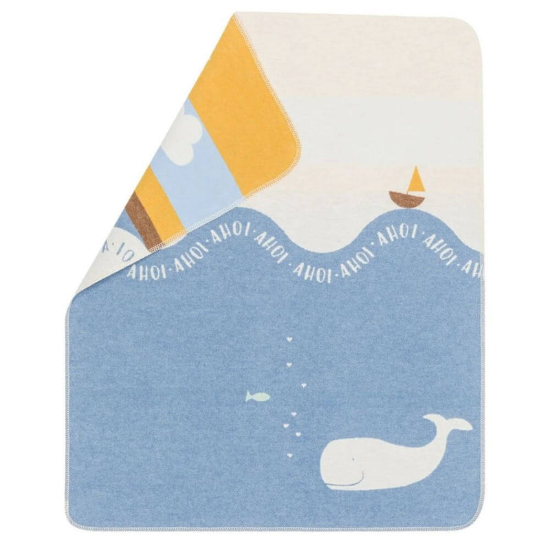 David Fussenegger Blue Whale Ahoi Bassinet Blanket-unique_baby_gifts-Mornington_Peninsula-Australia