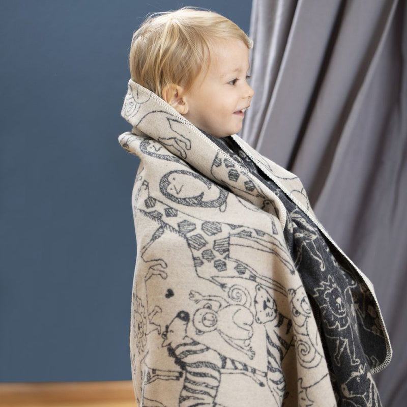 David Fussenegger Safari Animals Cot Blanket, Beige-baby_gifts_online_australia