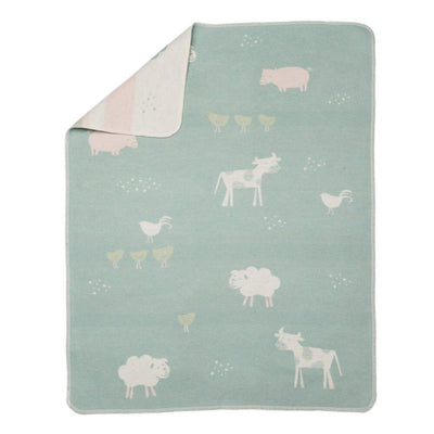 David Fussenegger Green Farm Animals Bassinet Blanket-Baby Gifts Australia-Kids Books & Toys-Mornington Peninsula