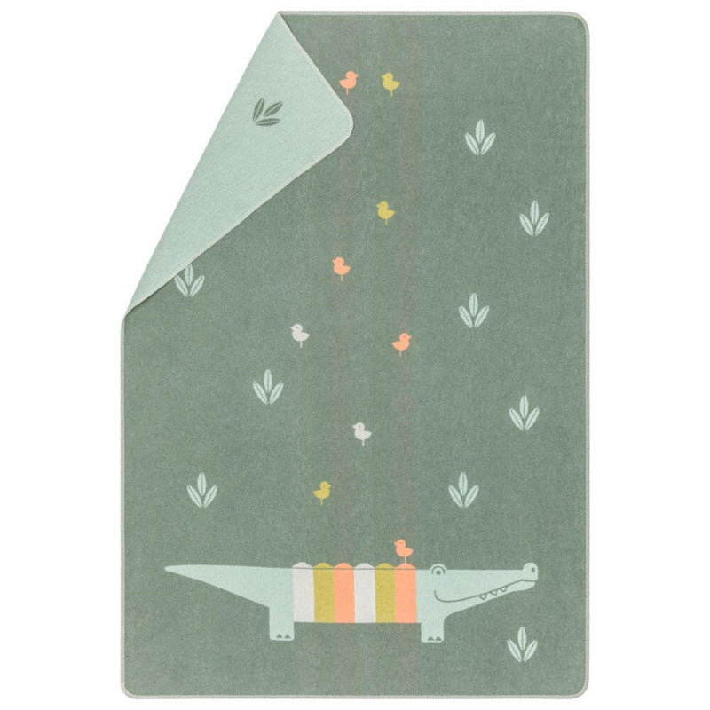 David Fussenegger Green Happy Croc Juwel Cot Blanket-baby_gifts-Mornington_Peninsula-toys_online-Australia
