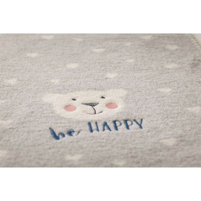 David Fussenegger Grey Be Happy Bear Mila Bassinet Blanket-unique_baby_gifts-Mornington_Peninsula-Australia