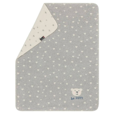 David Fussenegger Grey Be Happy Bear Mila Bassinet Blanket-unique_baby_gifts-Mornington_Peninsula-Australia