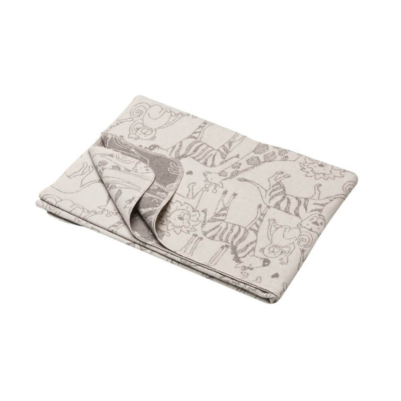 David Fussenegger Safari Animals Cot Blanket, Cream-baby_gifts_online_australia