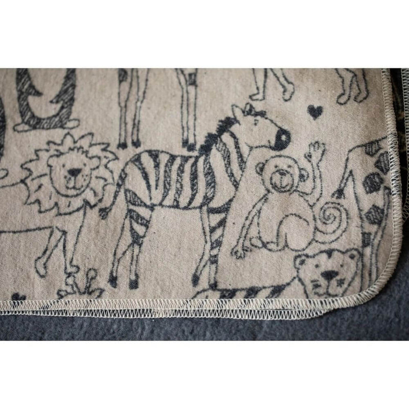 David Fussenegger Safari Animals Bassinet Blanket, Beige-unique_baby_gifts-Mornington_Peninsula-Australia