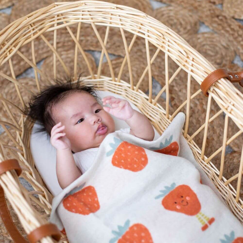 David Fussenegger Strawberries Bassinet Blanket-Baby Gifts Australia-Kids Books & Toys-Mornington Peninsula