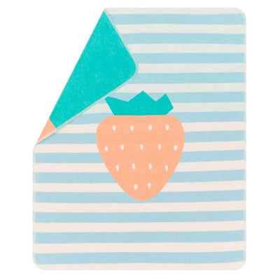 David Fussenegger Strawberry Bassinet Blanket, Blue-unique_baby_gifts-Mornington_Peninsula-Australia